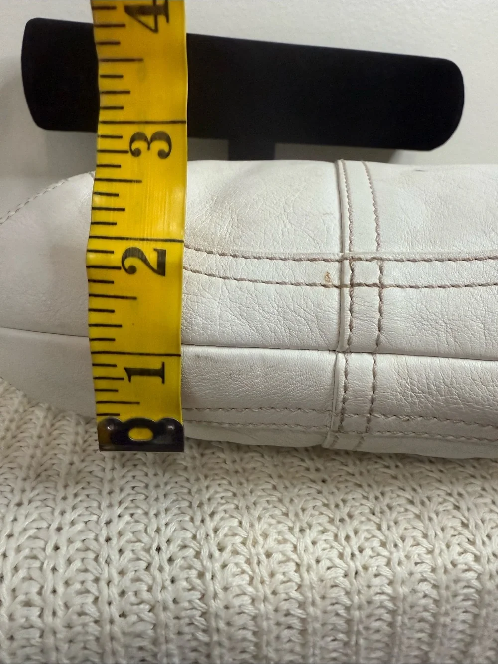Coach Soho #9541 Classic White Leather Shoulder Bag with Brown Handle